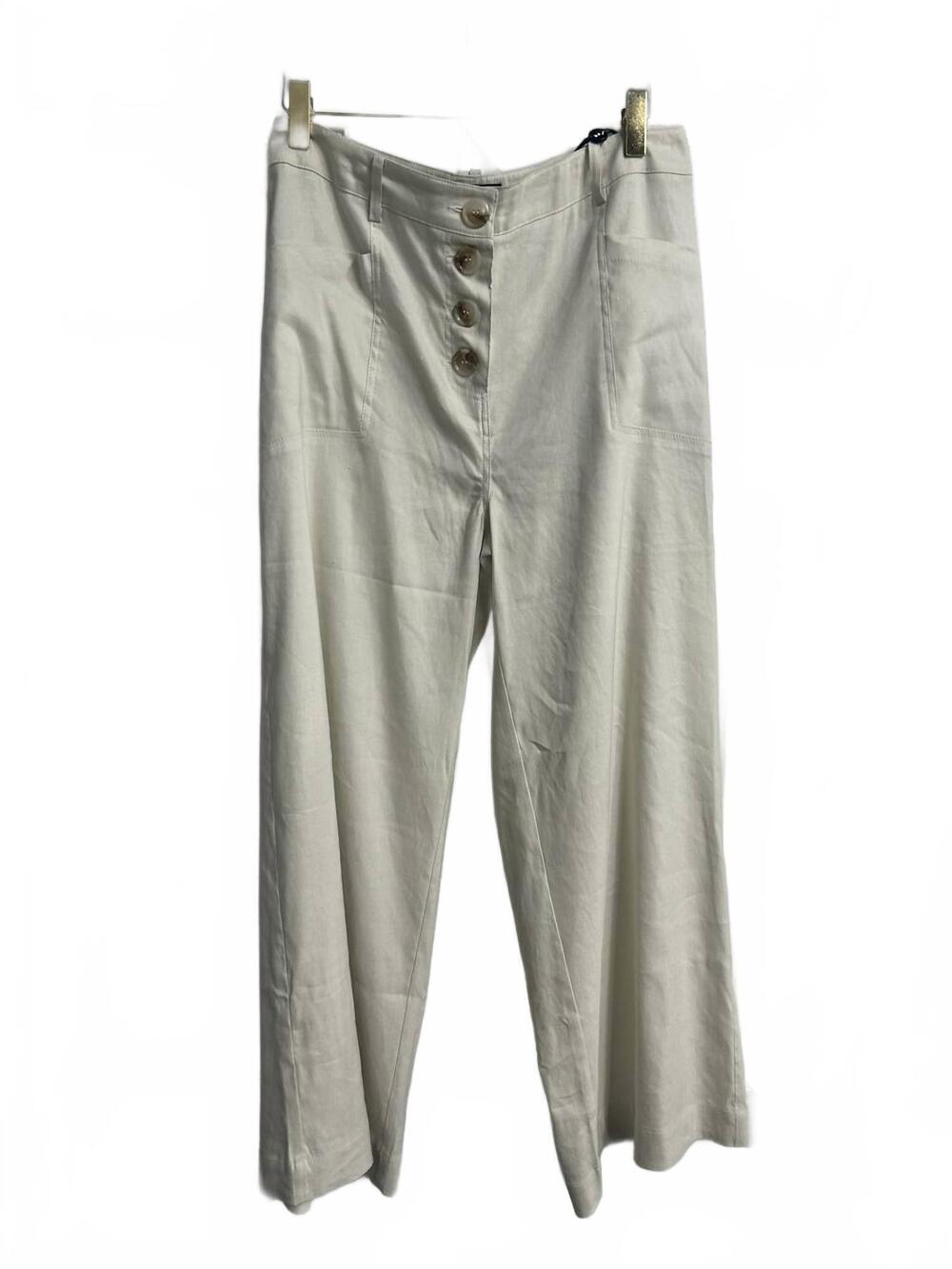 NEW CHARLIE B women's linen wide leg pants in natural